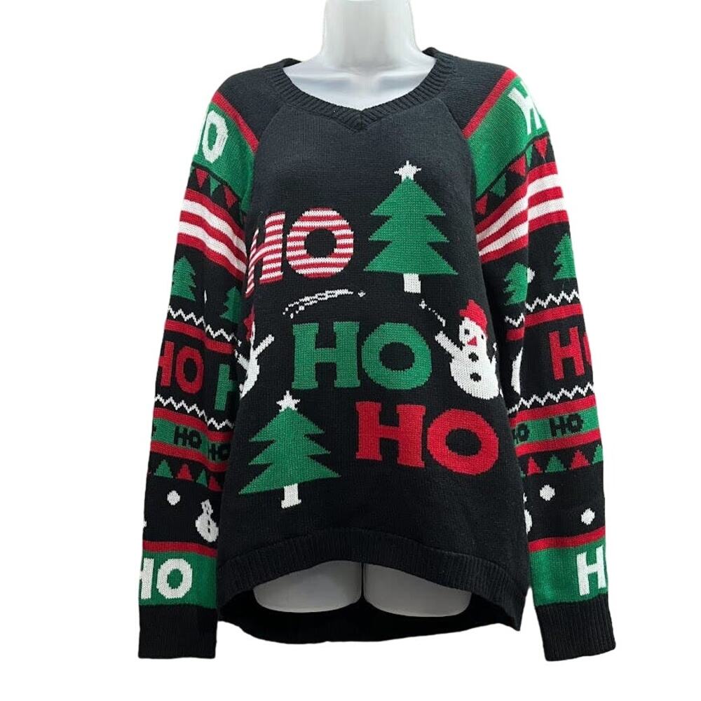 NO BOUNDARIES Black Ugly Christmas‎ LED Light Up Sweater Size XL